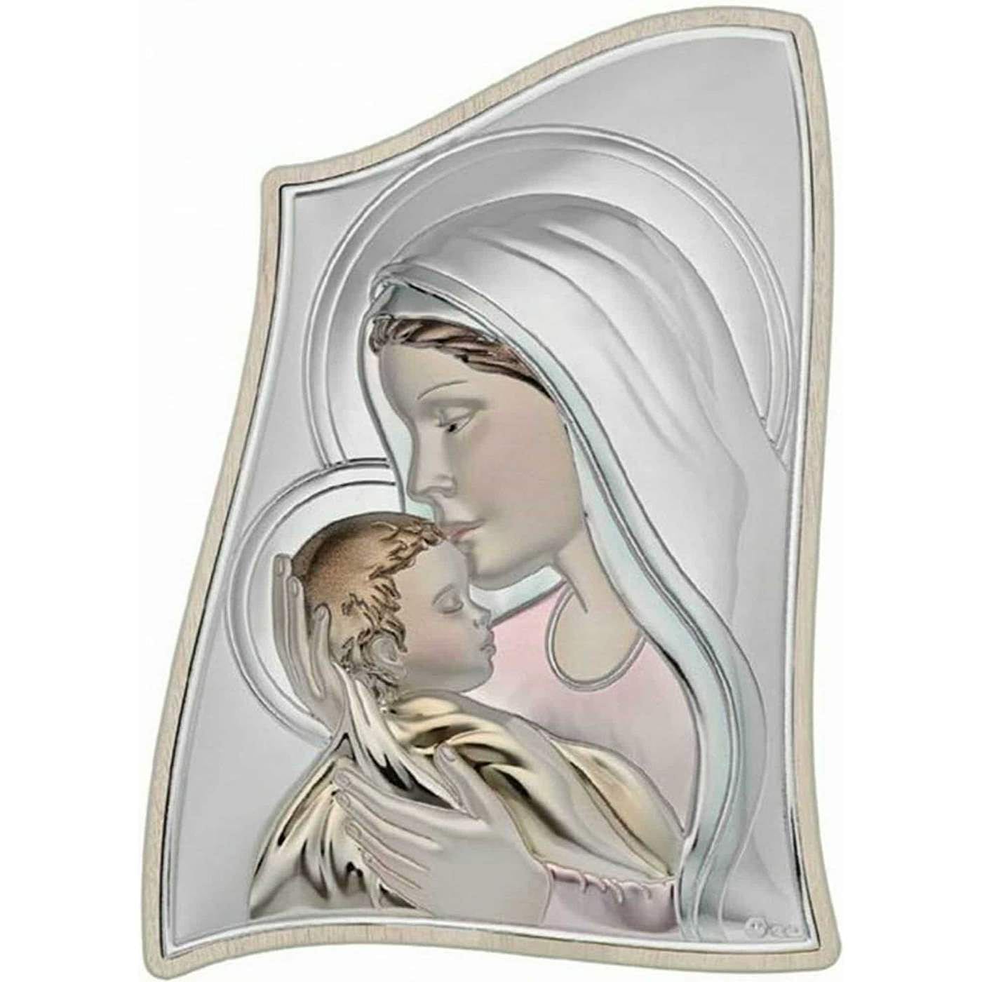 Ασημένια Εικόνα Prince Silvero "Μαντόνα Και Χριστός" 21x15cm MA/E903/3ST-C