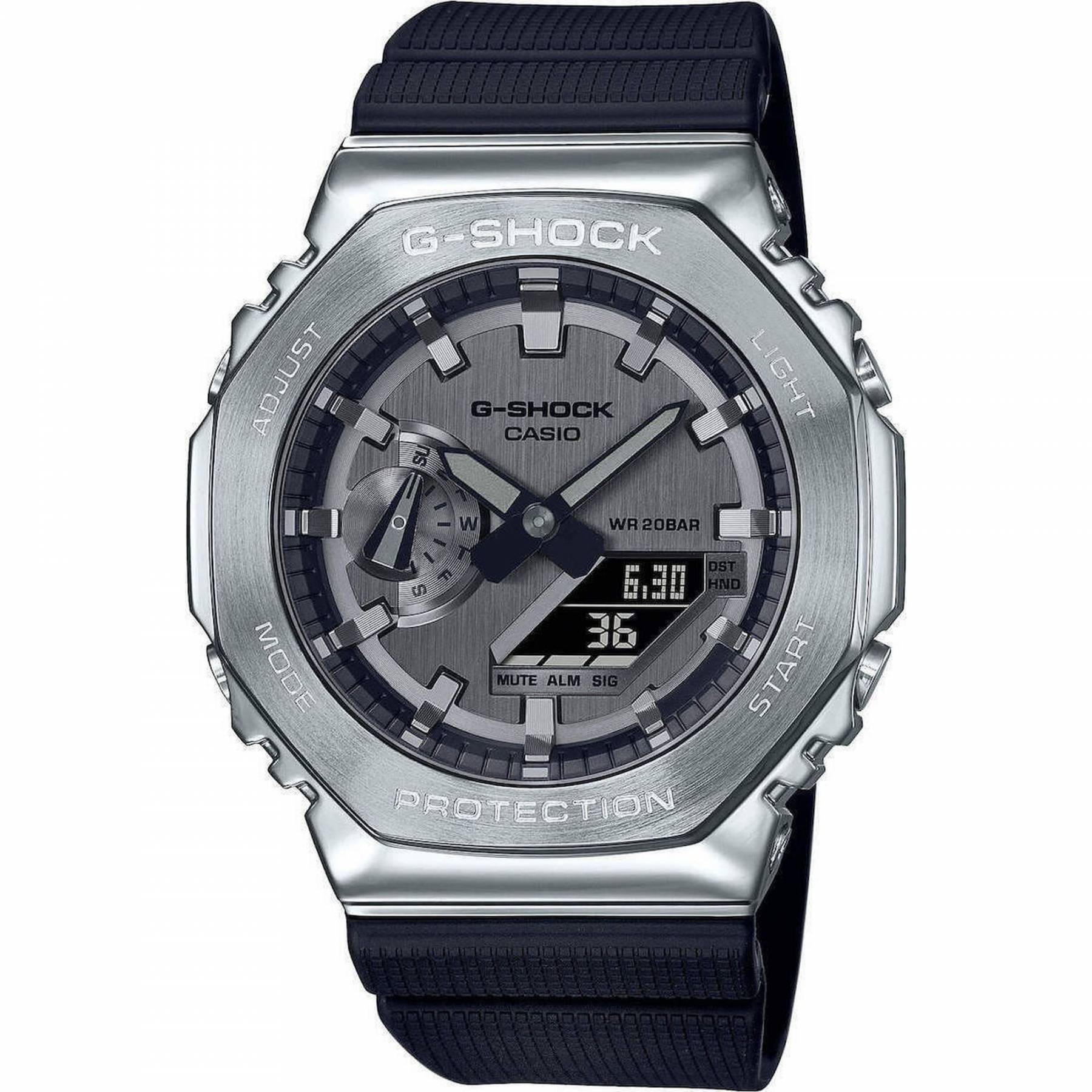 Casio G-SHOCK ANADIGI με Μαύρο Καουτσούκ Λουράκι GM-2100-1AER