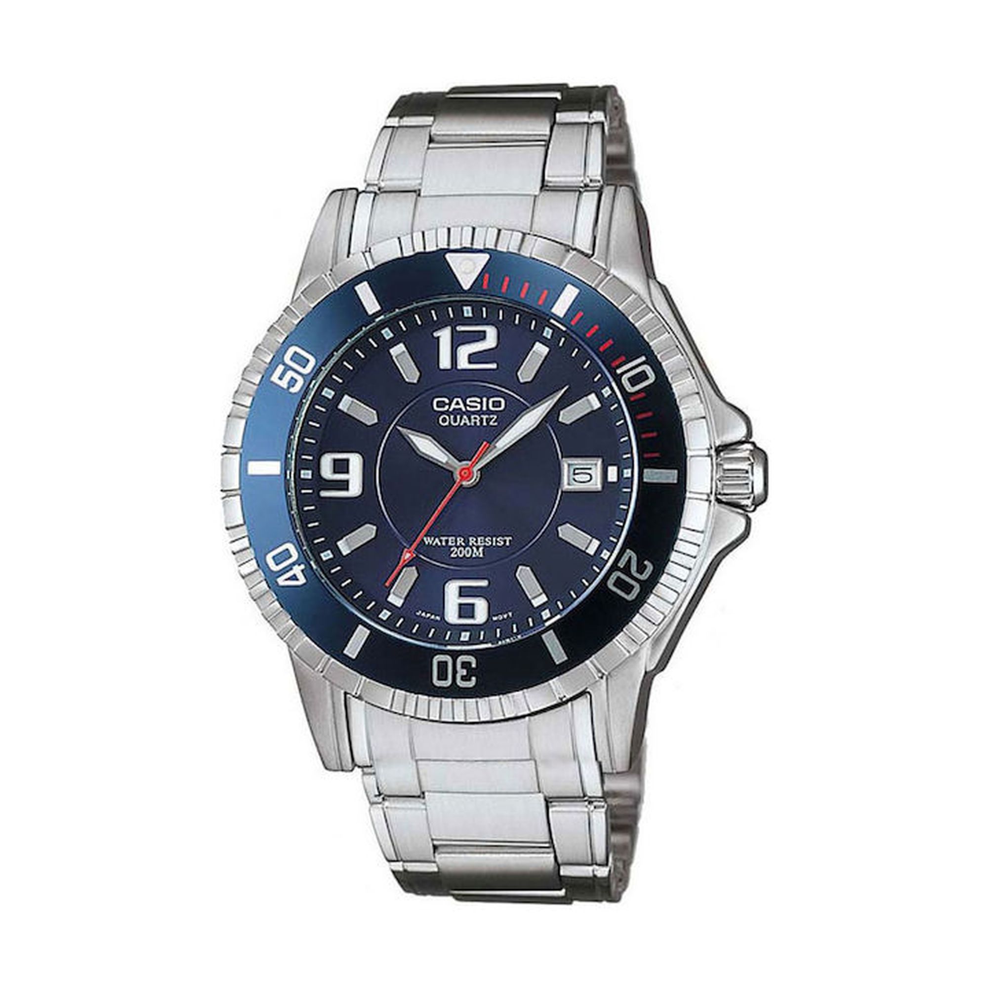 Casio Ρολόι με Μεταλλικό Μπρασελέ σε Ασημί χρώμα MTD-1053D-2AV