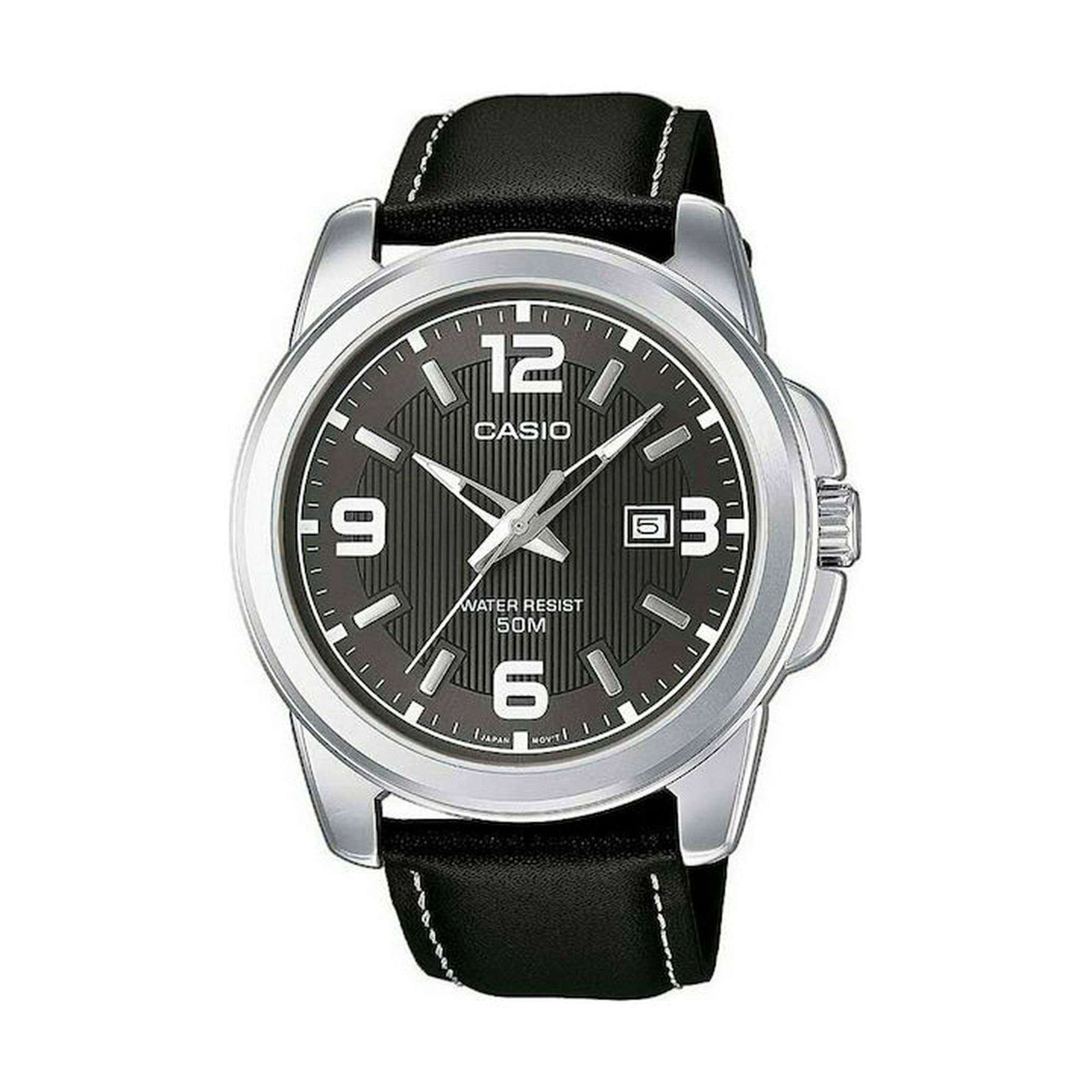 Casio Ρολόι με Μαύρο Δερμάτινο Λουράκι MTP-1314PL-8AVEF