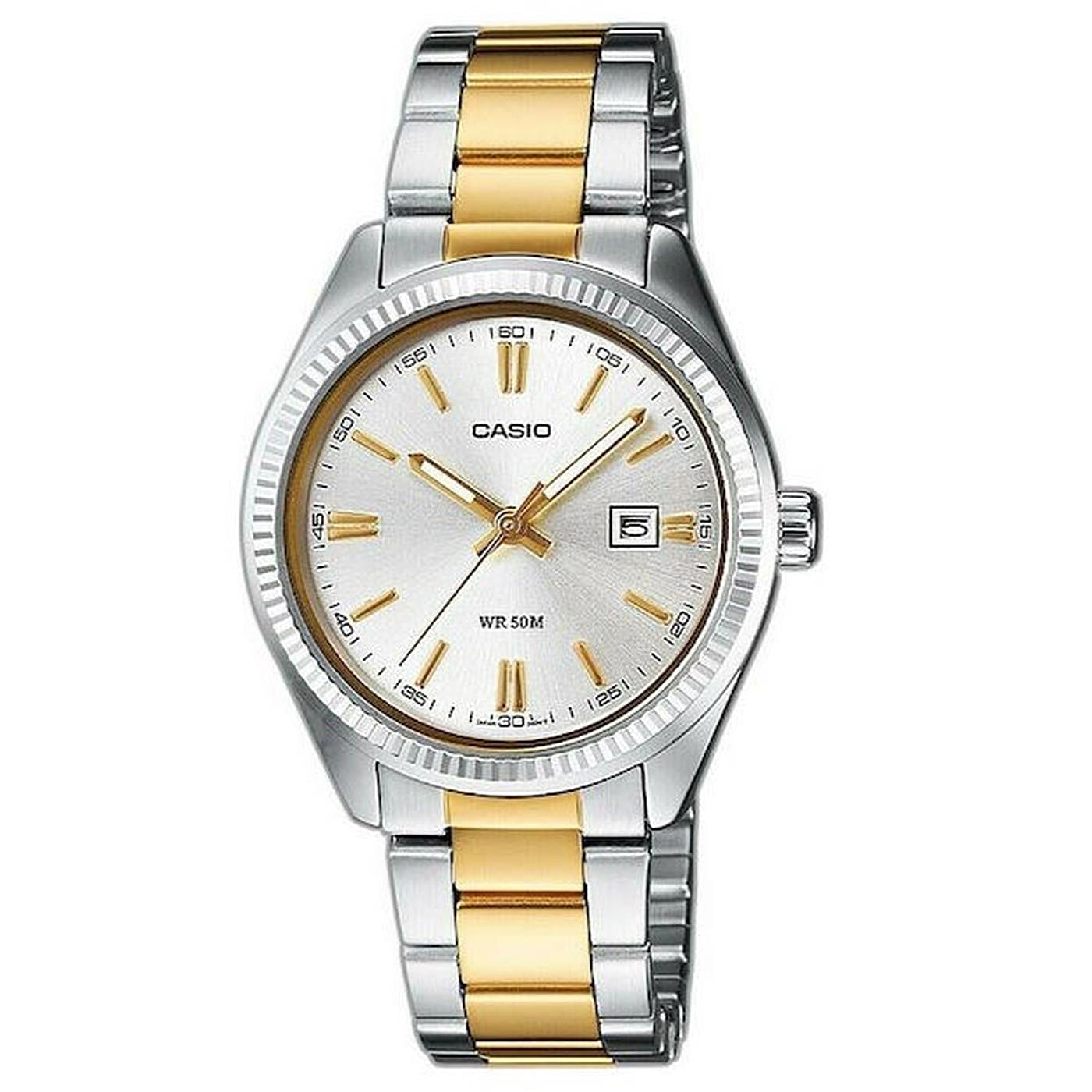 Ρολόι CASIO Collection με Δίχρωμο Μπρασελέ MTP-1302PSG-7AVEF