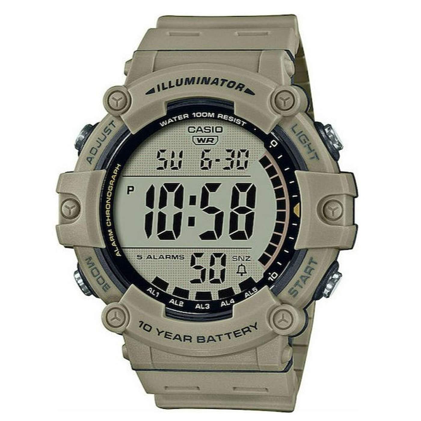Casio Standard Khaki με Μαύρο Λουράκι AE-1500WH-5AVEF