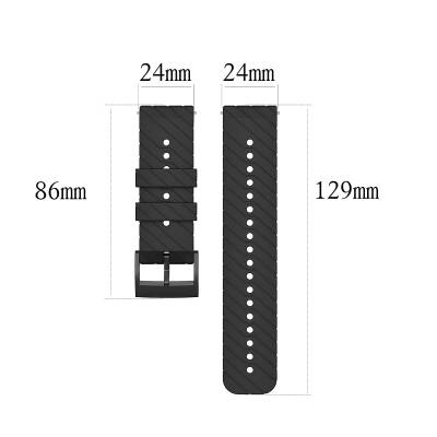Λουράκι Σιλικόνης 20mm για Smartwatch Μαύρο 8845