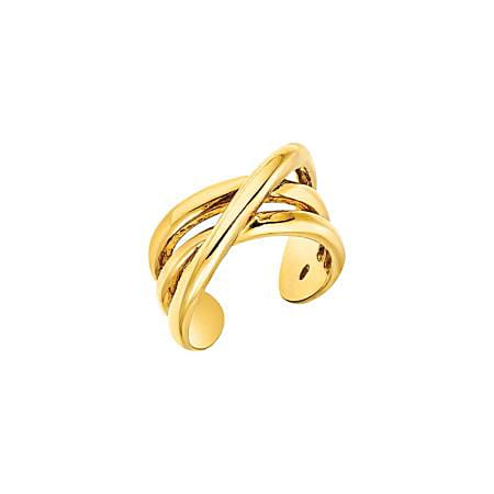 Vogue Ασημένιο Δαχτυλίδι με 3 Σειρές σε Χρυσό Χρώμα 20173910101