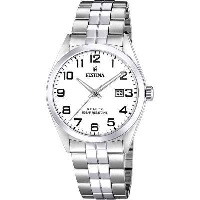 Ανδρικό Ρολόι Festina Classic με Λευκό Καντράν F20437/1
