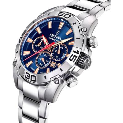 Festina Ρολόι Chrono Bike με Ασημί Μπρασελέ F20543/4