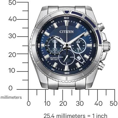 Citizen Ρολόι με Μπλε Καντράν AN8201-57L