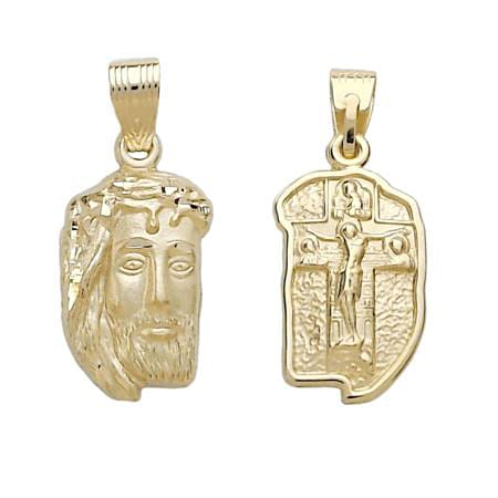 Χρυσό Μενταγιόν με την Κεφαλή του Χριστού 14 Καράτια Μικρό