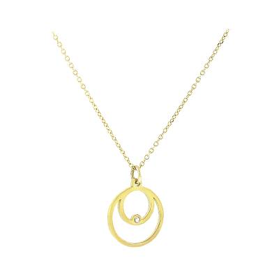 Χρυσό Κολιέ με Πέτρα Ζιργκόν 9 Καράτια