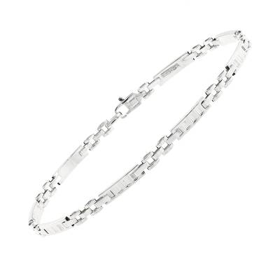 Ανδρικό Βραχιόλι Λευκό 9 Καράτια 3db.01.517bb