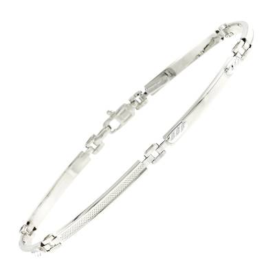 Ανδρικό Βραχιόλι Λευκό 9 Καράτια 3db.01.552bb