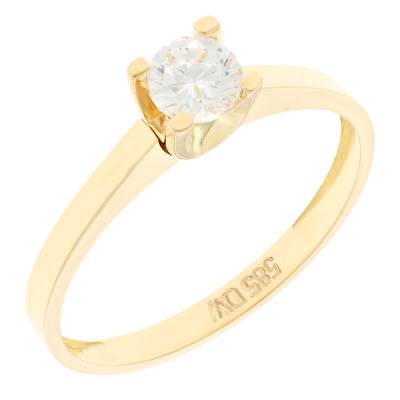 Μονόπετρο Χρυσό Δαχτυλίδι 9 Καρατίων 3div.1143r