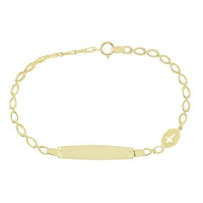 Παιδική Χρυσή Ταυτότητα Λουστρέ 9 Καράτια