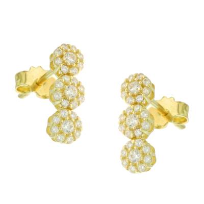 Χρυσά Σκουλαρίκια με Πέτρες Ζιργκόν 9 Καράτια