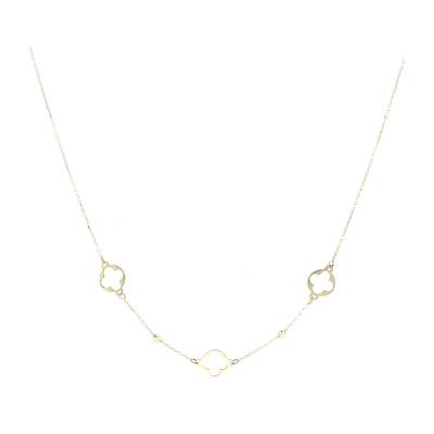 Χρυσό Κολιέ με Σταυρό και Μπίλιες 9 Καρατίων