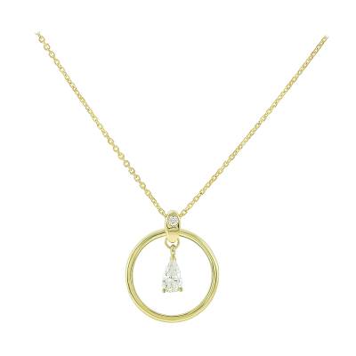 Χρυσό Κολιέ με Πέτρα Ζιργκόν 9 Καρατίων