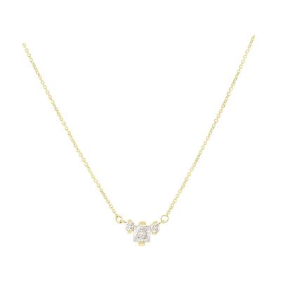 Χρυσό Κολιέ με Πέτρες Ζιργκόν 9 Καράτια