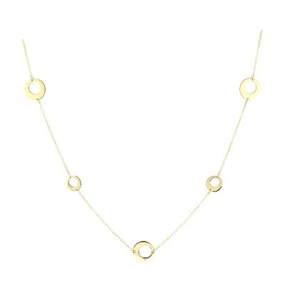 Χρυσό Κολιέ με Λουστρέ Δισκάκια 9 Καράτια