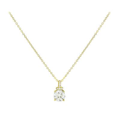 Χρυσό Κολιέ με Λευκές Πέτρες Ζιργκόν 9 Καρατίων