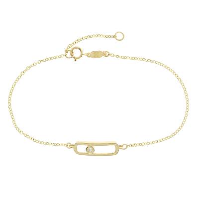 Γυναικείο Βραχιόλι Κ9 με Κεντρικό Ζιργκόν