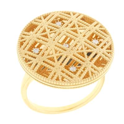 Χρυσό Δαχτυλίδι Fratelli Bovo με Πέτρες 14 Καράτια 5bo.143r.