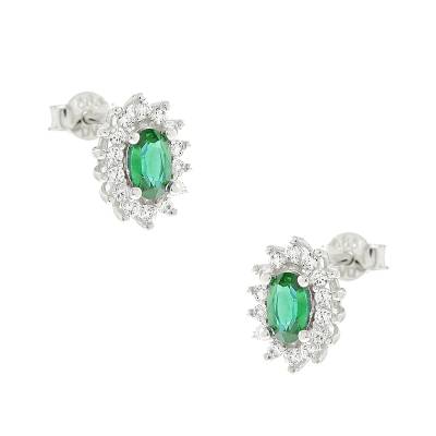 Σκουλαρίκια Ροζέτα με Σχήμα Οβάλ 14 Καράτια 5div.01.18782bor