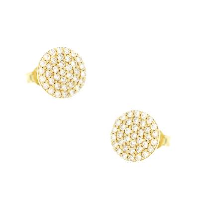 Χρυσά Σκουλαρίκια με Πέτρες Ζιργκόν 14 Καράτια