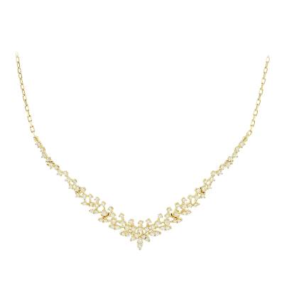 Χρυσό Κολιέ με Λαμπερά Ζιργκόν