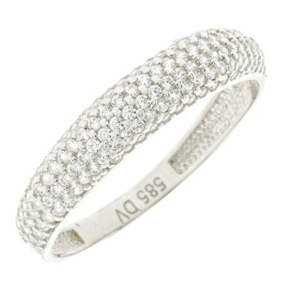 Λευκόχρυσο Δαχτυλίδι Σειρέ με Πέτρες Ζιργκόν 14 Καρατίων 5div.217497br