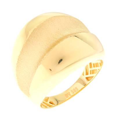 Χρυσό Δαχτυλίδι Λουστρέ και Ματ Φινίρισμα 14 Καράτια 5div.2483r