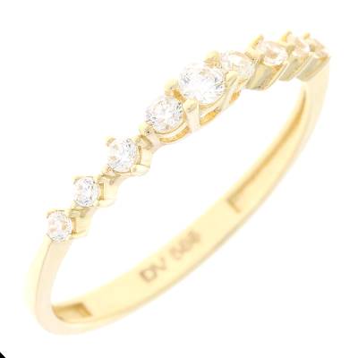 Χρυσό Δαχτυλίδι Σειρέ με Πέτρες Ζιργκόν 14 Καρατίων