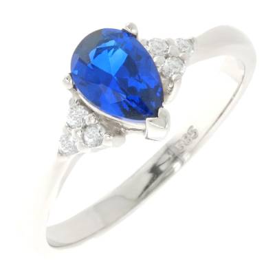 Χρυσό Δαχτυλίδι Ροζέτα με Μπλε Πέτρα 14 Καράτια