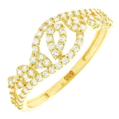 Χρυσό Δαχτυλίδι Σειρέ με Πέτρες Ζιργκόν 14 Καρατίων