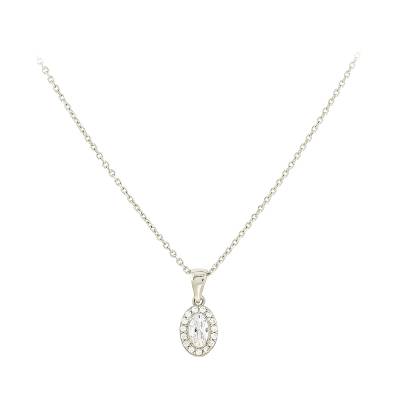 Λευκόχρυσο Κολιέ Ροζέτα με Πέτρες Ζιργκόν 14 Καράτια 5fav.04.64690bc