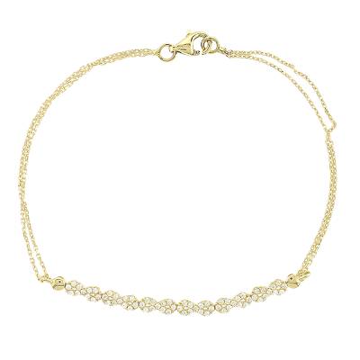 Βραχιόλι Κ14 Χρυσό με Ζιργκόν σε Κυματιστό Σχέδιο