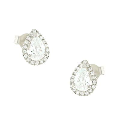 Σκουλαρίκια Ροζέτα με Σχήμα Δάκρυ 14 Καράτια 5fav.05.88189bor