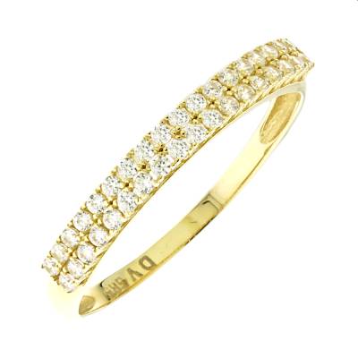 Χρυσό Δαχτυλίδι Σειρέ με Πέτρες Ζιργκόν 14 Καρατίων