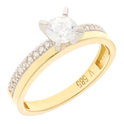 Μονόπετρο Χρυσό Δαχτυλίδι 14 Καρατίων