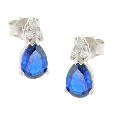 Σκουλαρίκια Ροζέτα με Δάκρυ 14 Καράτια 5fav.3111bor