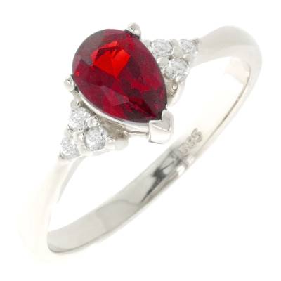 Χρυσό Δαχτυλίδι Ροζέτα με Κόκκινη Πέτρα 14 Καράτια