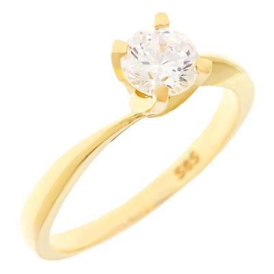 Μονόπετρο Χρυσό Δαχτυλίδι 14 Καρατίων 5fav.331r