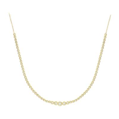 Χρυσό Κολιέ με Λαμπερά Ζιργκόν