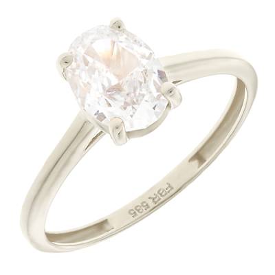 Μονόπετρο Δαχτυλίδι με Οβάλ Πέτρα Ζιργκόν 14 Καρατίων