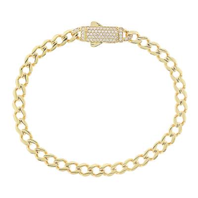 Βραχιόλι Κ14 Χρυσό με Ζιργκόν και Μοντέρνα Γεωμετρικά Στοιχεία