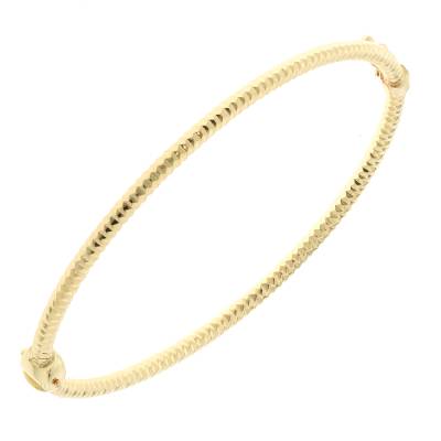 Σταθερή Χειροπέδα με Σφυρήλατο Φινίρισμα 14 Καράτια