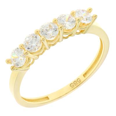 Χρυσό Δαχτυλίδι Σειρέ με Πέτρες Ζιργκόν 14 Καρατίων