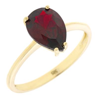 Χρυσό Δαχτυλίδι με Κόκκινη Πέτρα 14 Καράτια