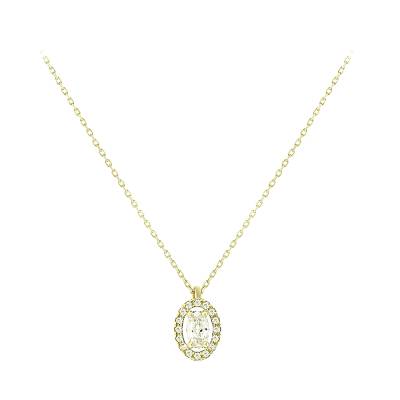 Χρυσό Κολιέ Ροζέτα με Πέτρες Ζιργκόν 14 Καράτια 5pe.06.325c