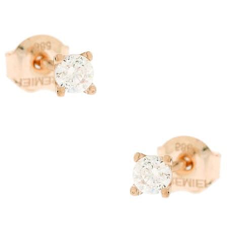 Σκουλαρίκια σε Ροζ Χρυσό με Πέτρές Ζιργκόν Κ14