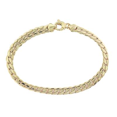 Χρυσή Αλυσίδα - Βραχιόλι Fratell Bovo Cuban Style 14 Καράτια 5res.8995b